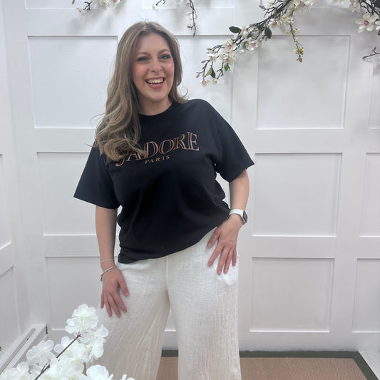 Jilly: Black J’adore T shirt. 3 sizes