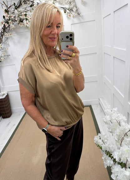 Sybil: Silky sleeveless top. One size: 14-20. 3 colours