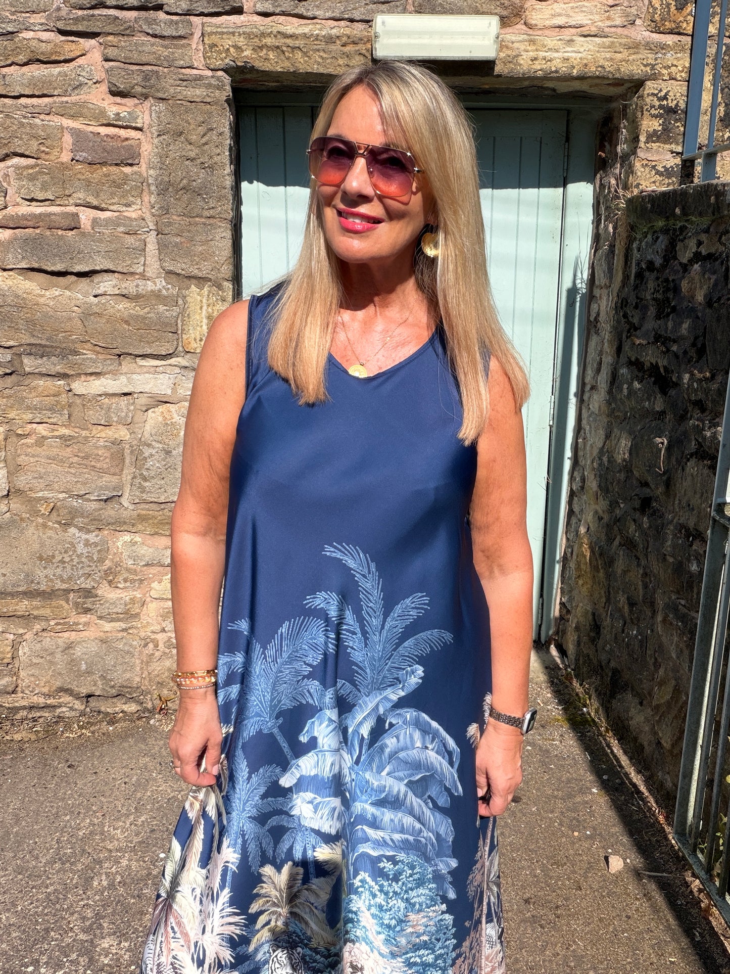 Jenna: Silky jungle print maxi dress. One size 14-18. 4 colours