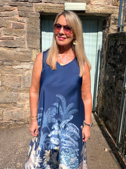 Jenna: Silky jungle print maxi dress. One size 14-18. 4 colours