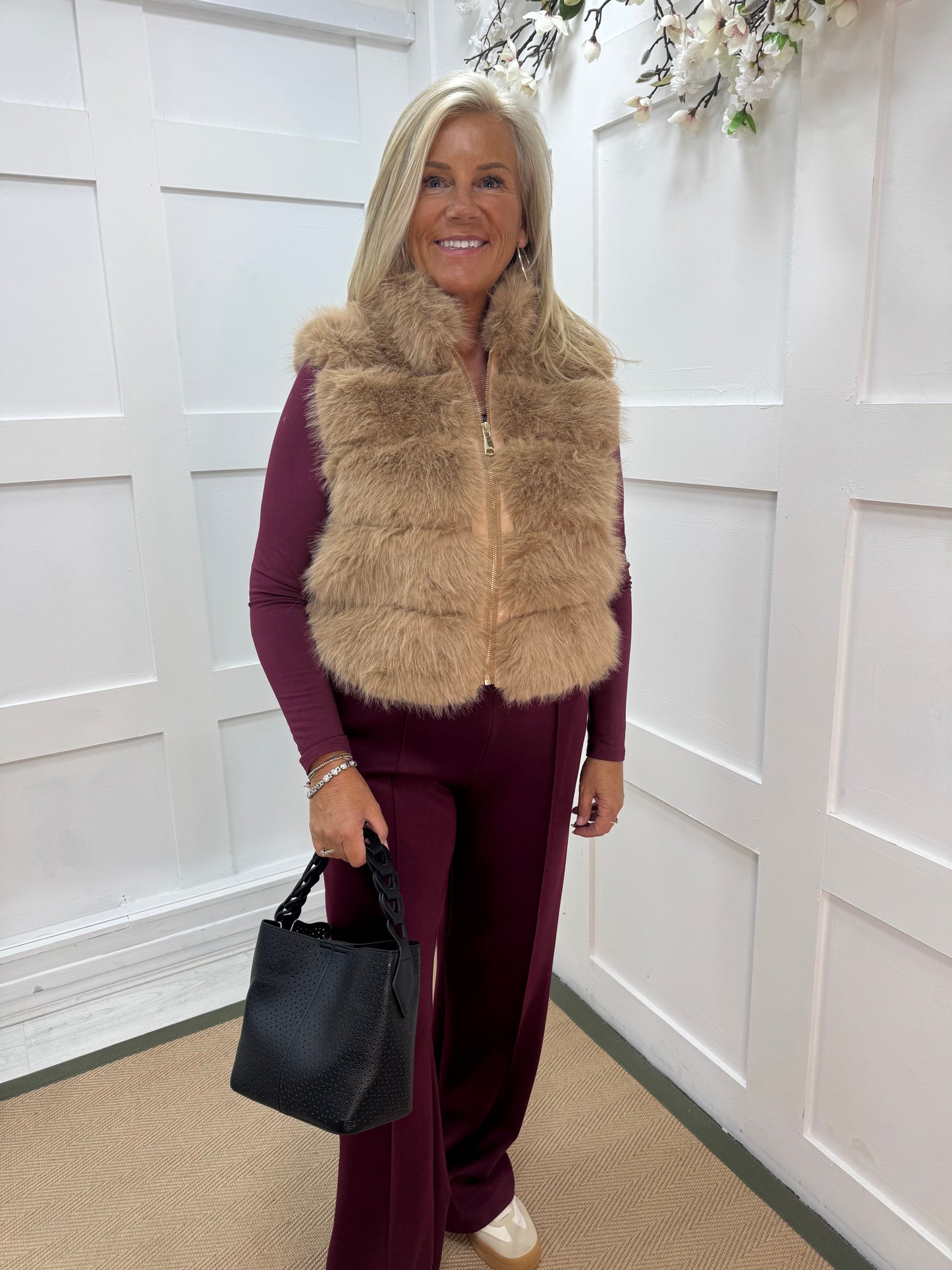 Mae: Small black cross body grab bag