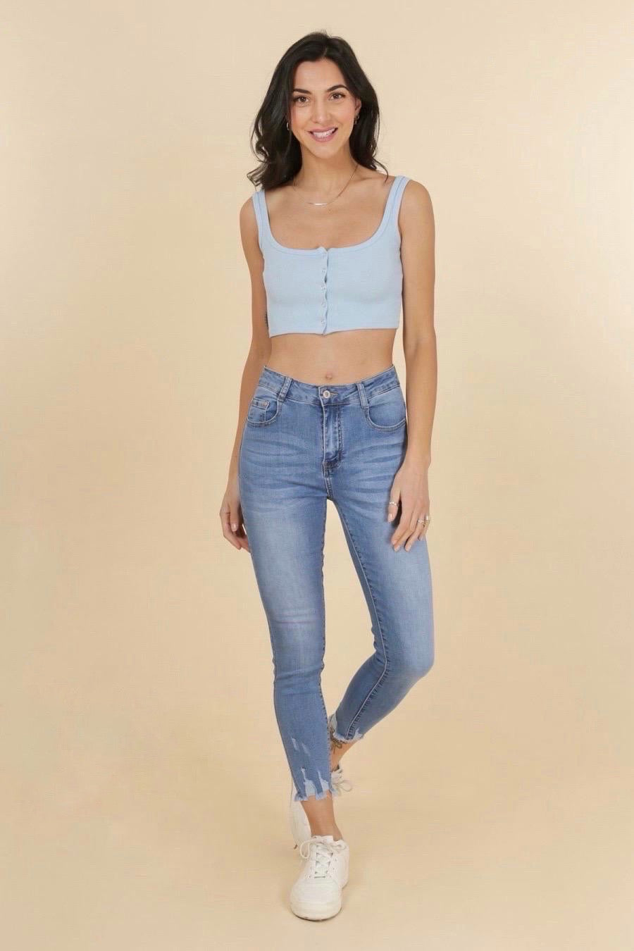 Alma: Stretchy high waist jeans. Sizes 10-20