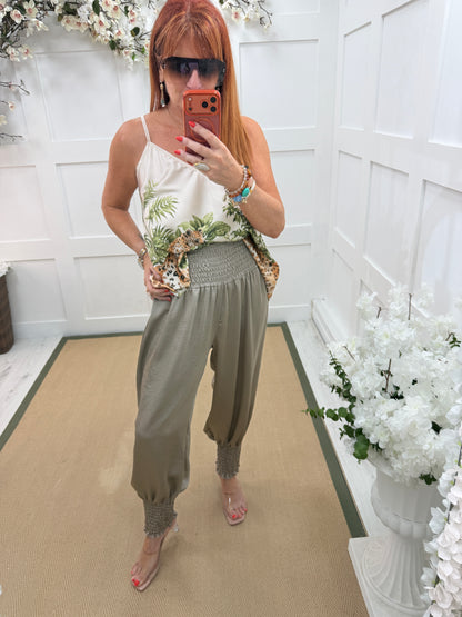 Binnie: Silky balloon leg trousers. One size: 10-18. 4 colours