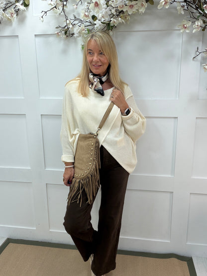 Willow: Long sleeve cotton wrap top. Free size