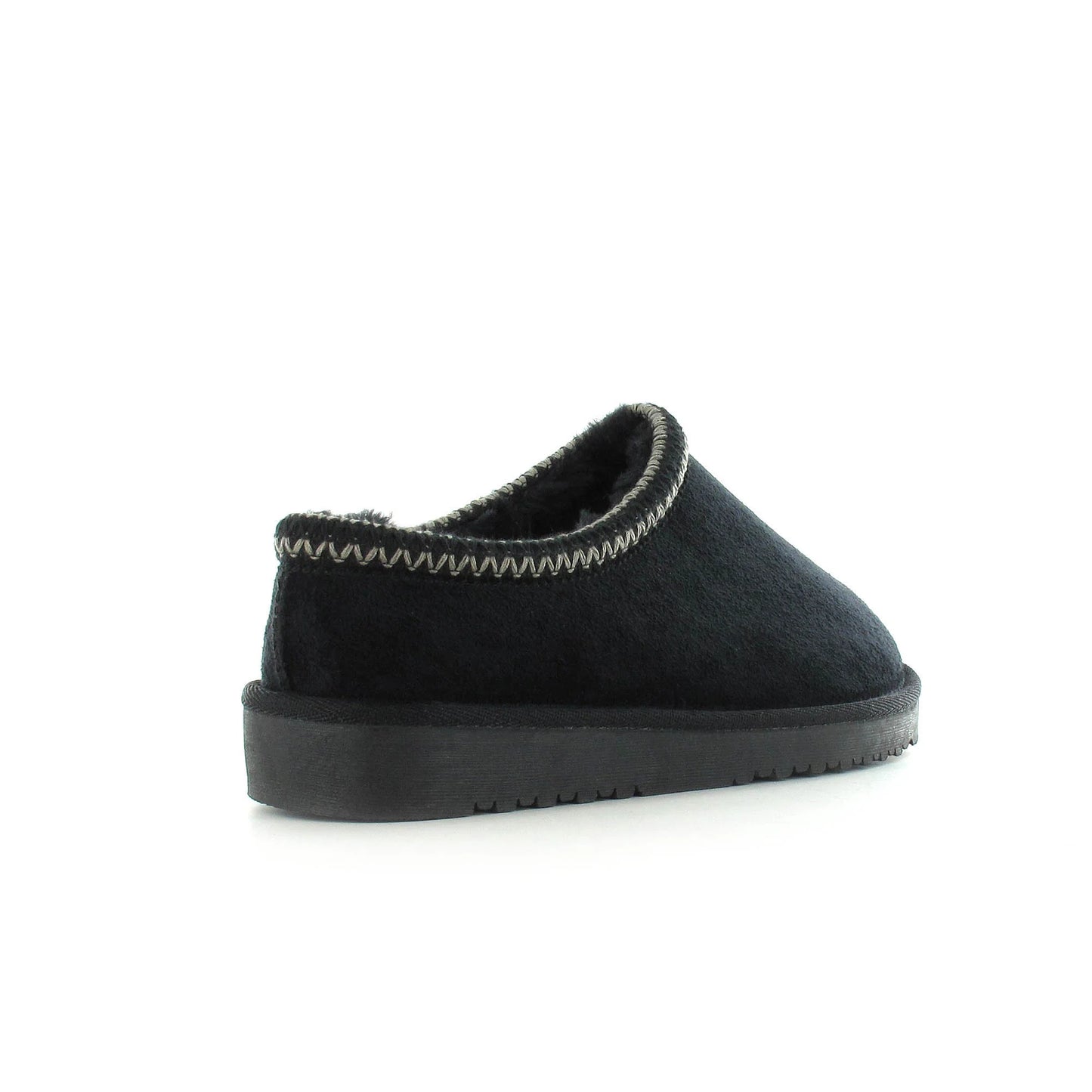 Tara: Black embroidered mule slippers. Sizes: 3-8