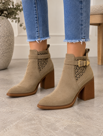 Dolly: Sand pointed western ankle boots. Sizes: 3-8