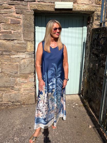 Jenna: Silky jungle print maxi dress. One size 14-18. 4 colours