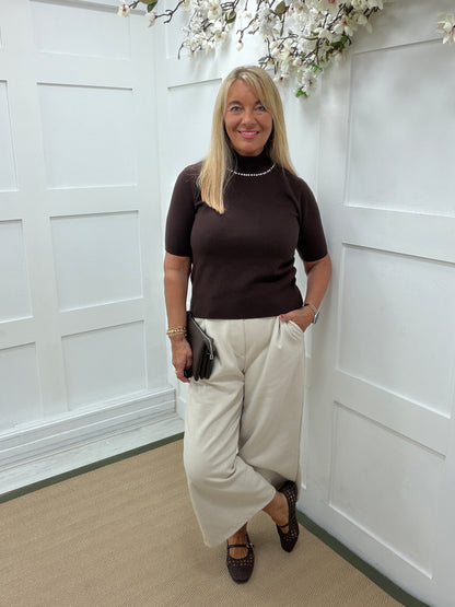 Dallas: Diamanté & Pearl knit top. One size: 10-16