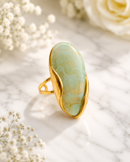 Ophelia: Gold & resin statement ring. 2 colours