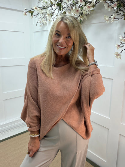 Willow: Long sleeve cotton wrap top. Free size