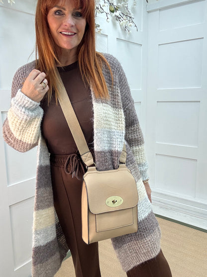 Sasha: Sand cross body satchel bag