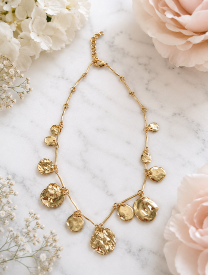 Shona: Statement metal disc necklace. 3 sizes. 2 colours