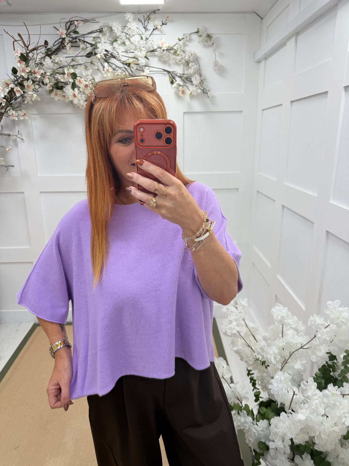 Carrie: Short knitted top. One size: 12-18/20. Various colours
