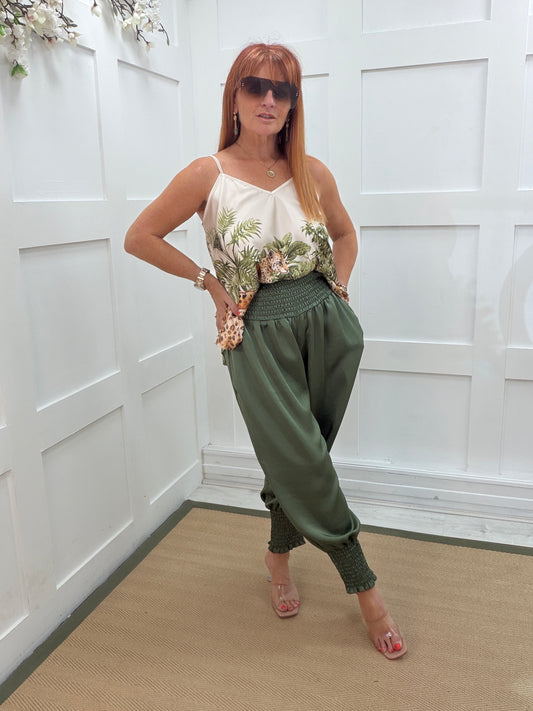 Binnie: Silky balloon leg trousers. One size: 10-18. 4 colours