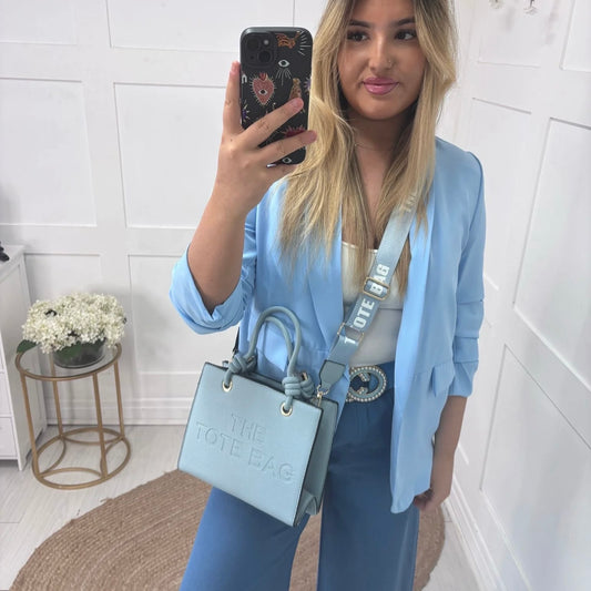 Tammy: Blue knot handle Tote bag