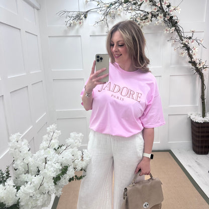 Jilly: Pink J’adore T shirt. 3 sizes