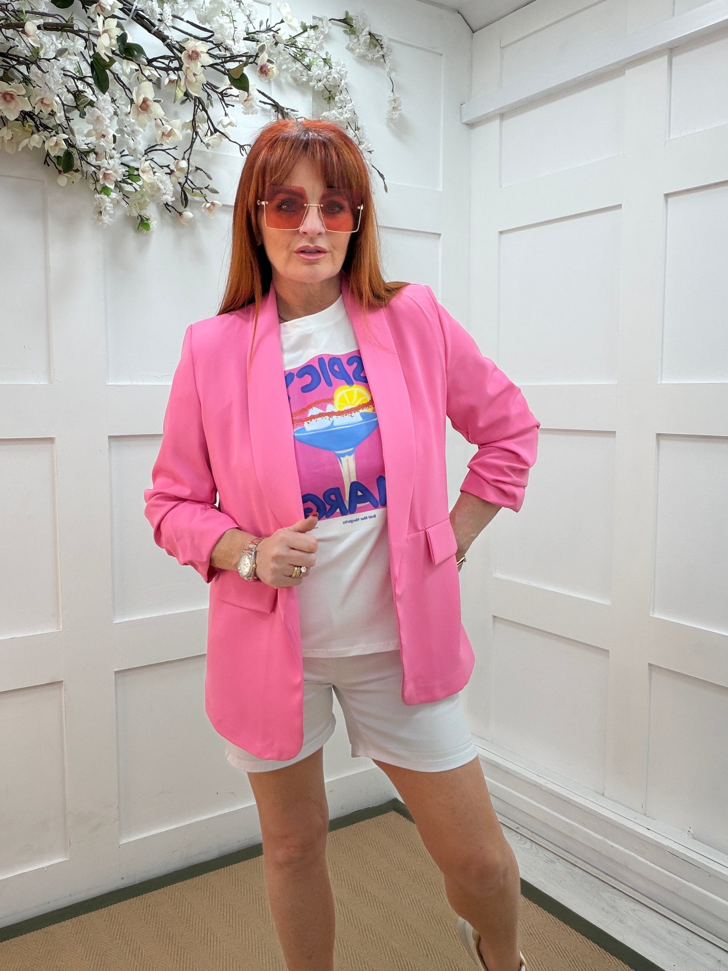 Jody: Ruched sleeve blazer. Sizes 10-18 Various colours