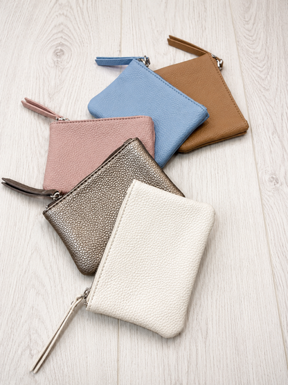 Pippa: Faux leather coin purse. 5 colours