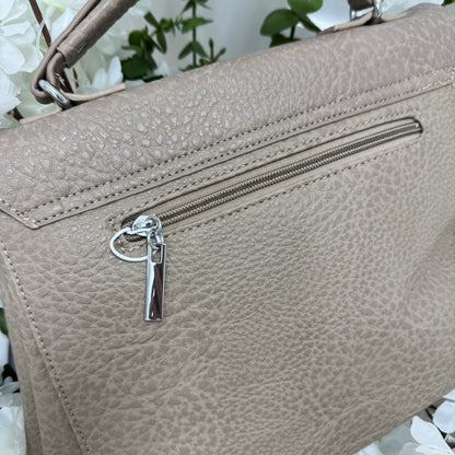 Flora: Large taupe studded grab bag