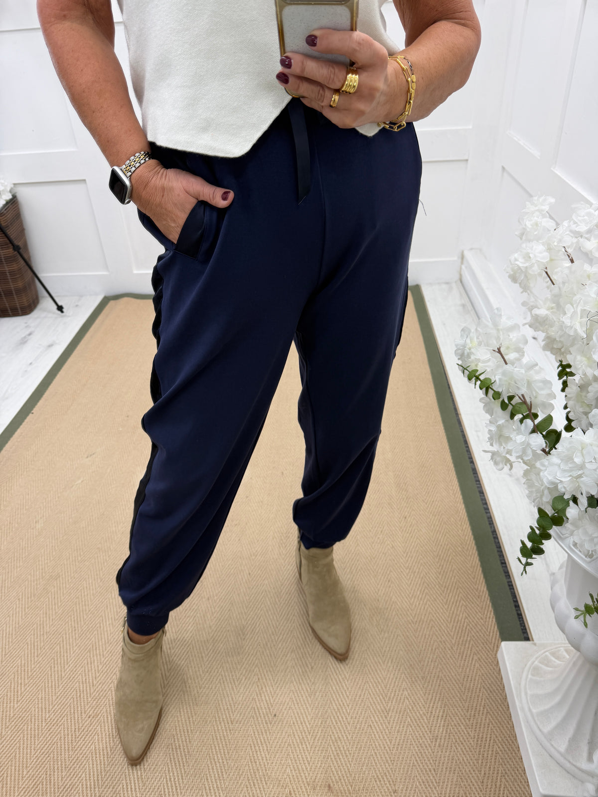 Josie: Dressy joggers. One size: 10-16. 3 colours