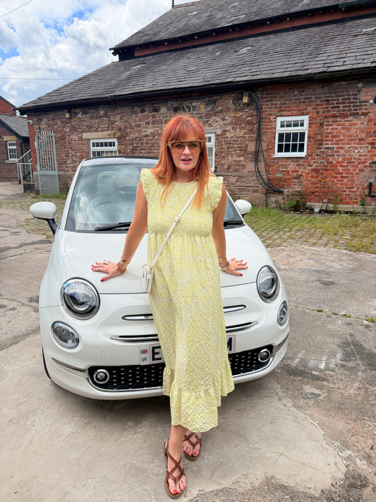 Gabby: Stretchy gingham midi dress. One size 8-16. 2 colours