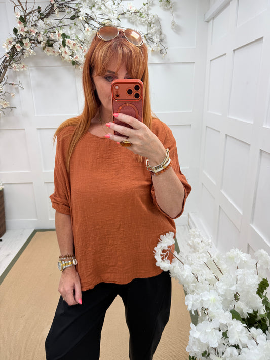 Bibi: Basic plain cotton top . One size: 10-16. 7 colours