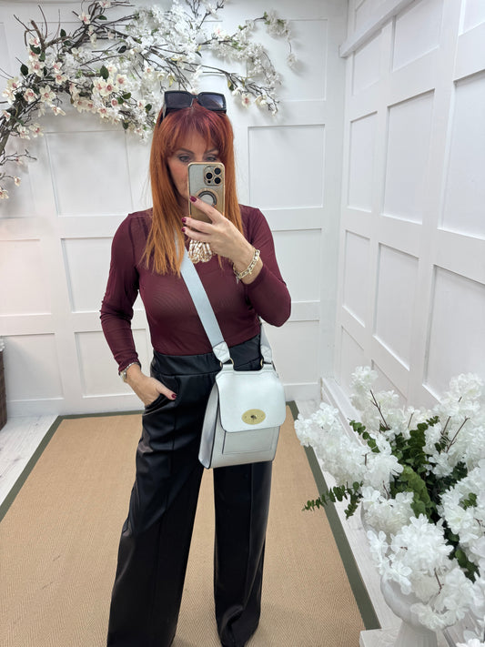 Sasha: Silver cross body satchel bag