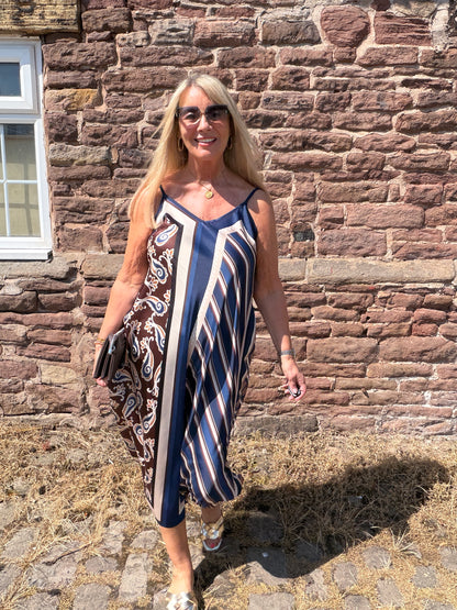 Scarlett: Silky geometric printed maxi dress. One size 10-16. 4 colours