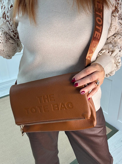 Tammy: Tan cross body tote bag