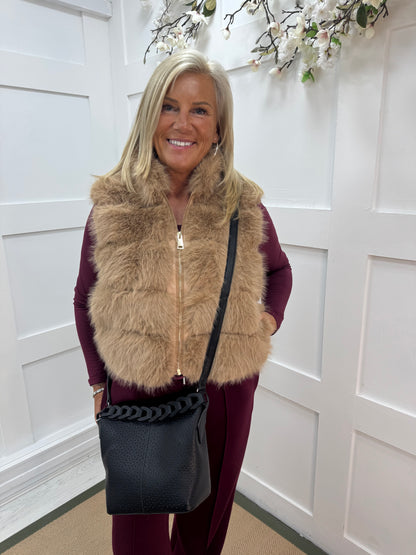 Mae: Small black cross body grab bag