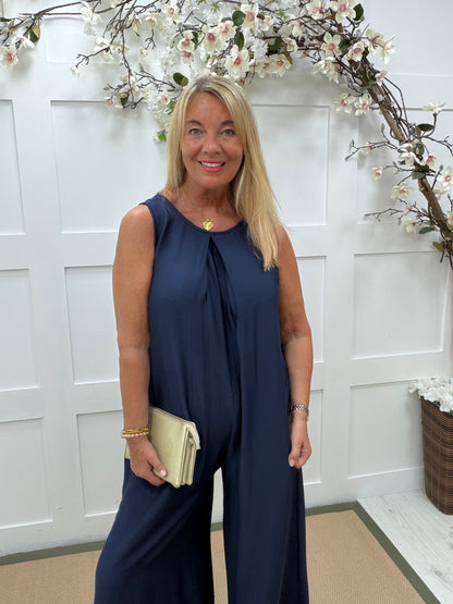 Willow: Sleeveless wide leg jumpsuit. One size: 10-16. 3 colours