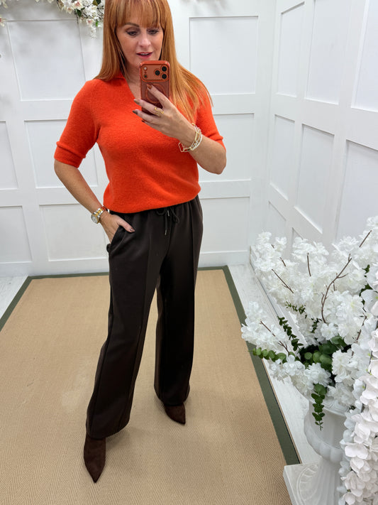 Trudy (REG): Stretchy wide leg pocket trousers. One size 10-14, various colours