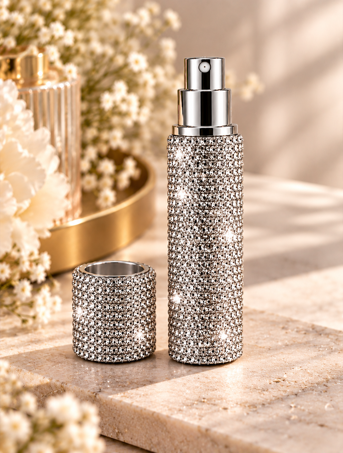 Crystal refillable perfume atomiser-10ml. Various colours
