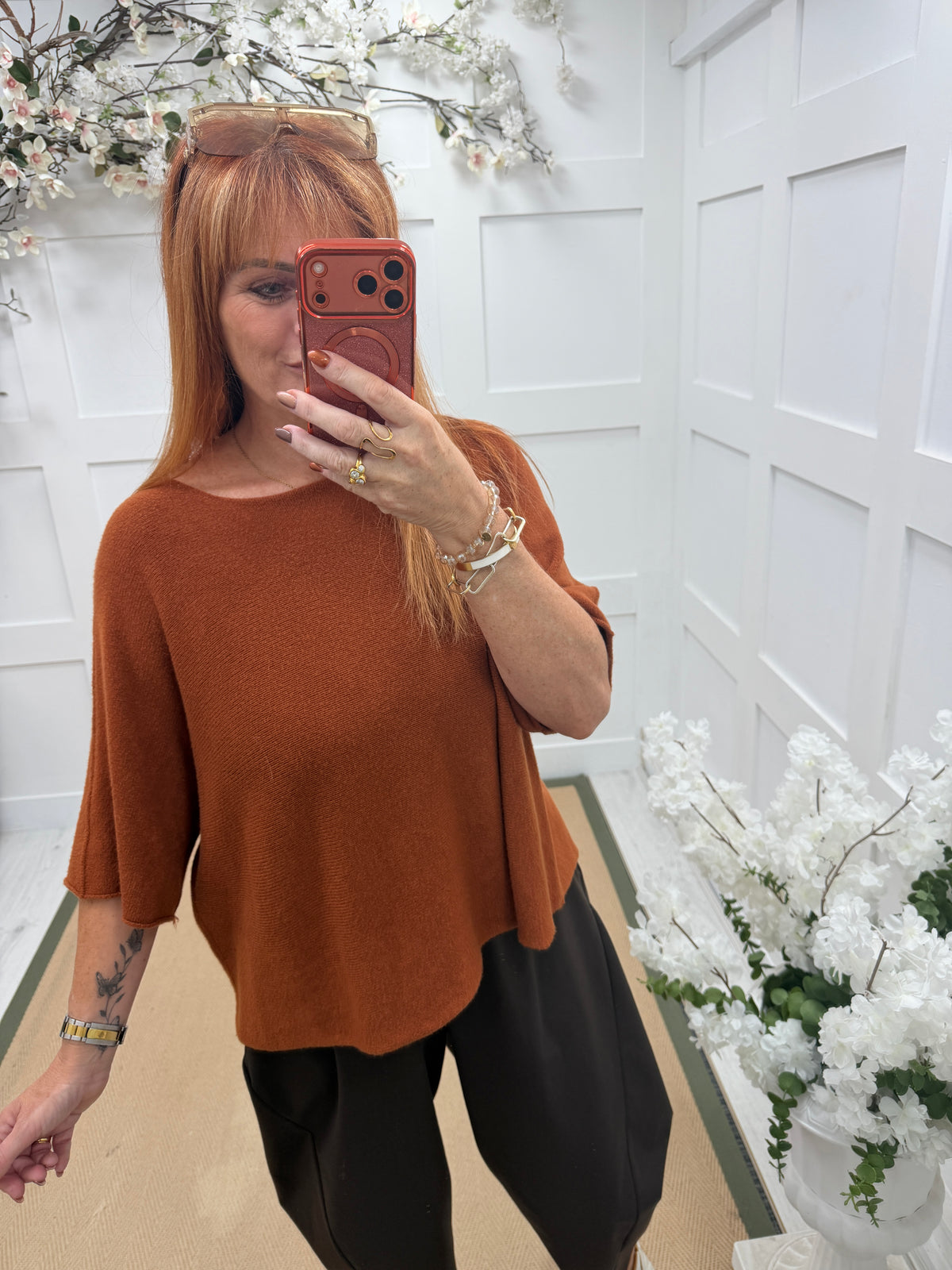 Carrie: Short knitted top. One size: 12-18/20. Various colours
