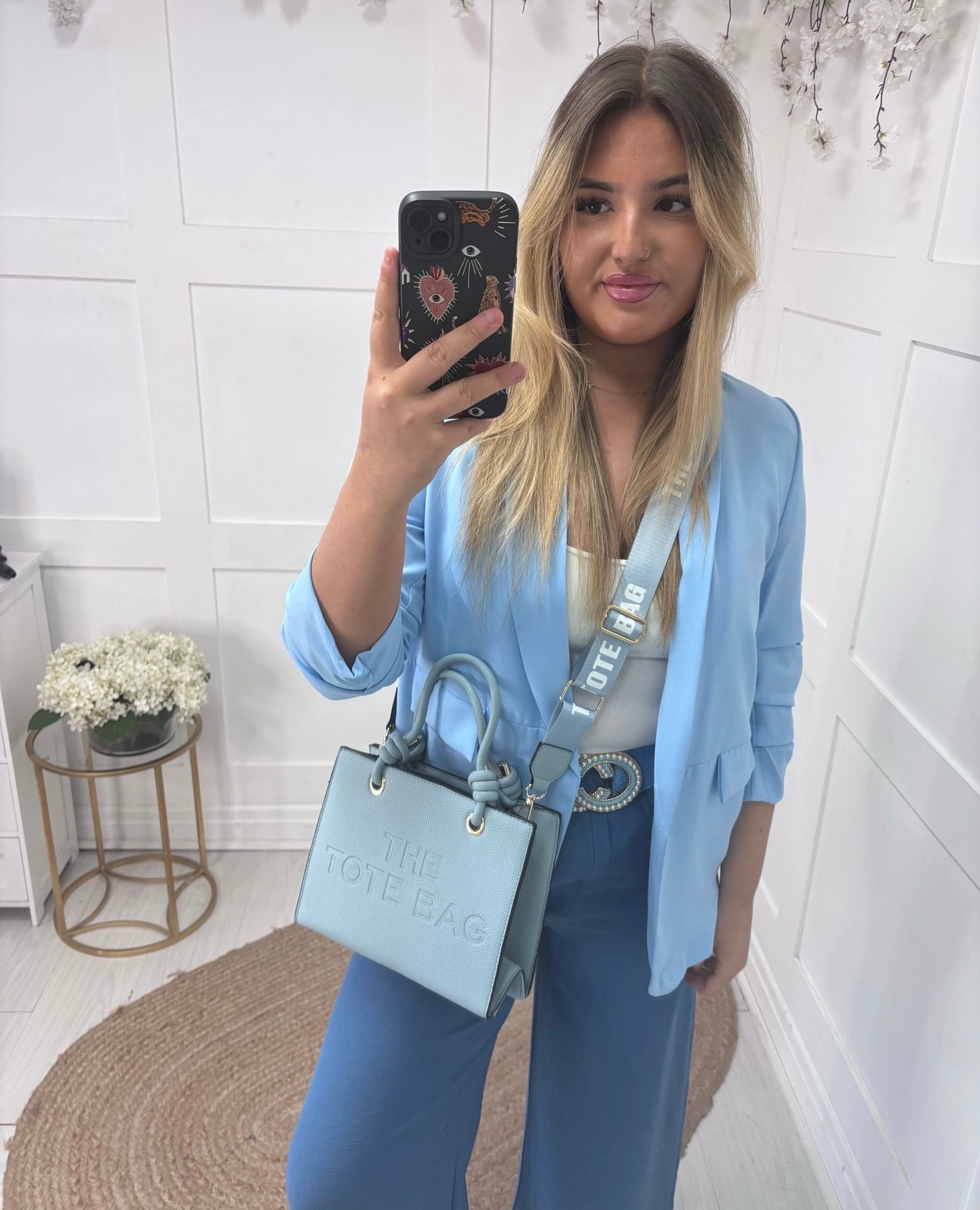 Tammy: Blue knot handle Tote bag