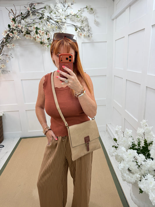 Savanna: Soft faux leather cross body satchel bag. 4 colours