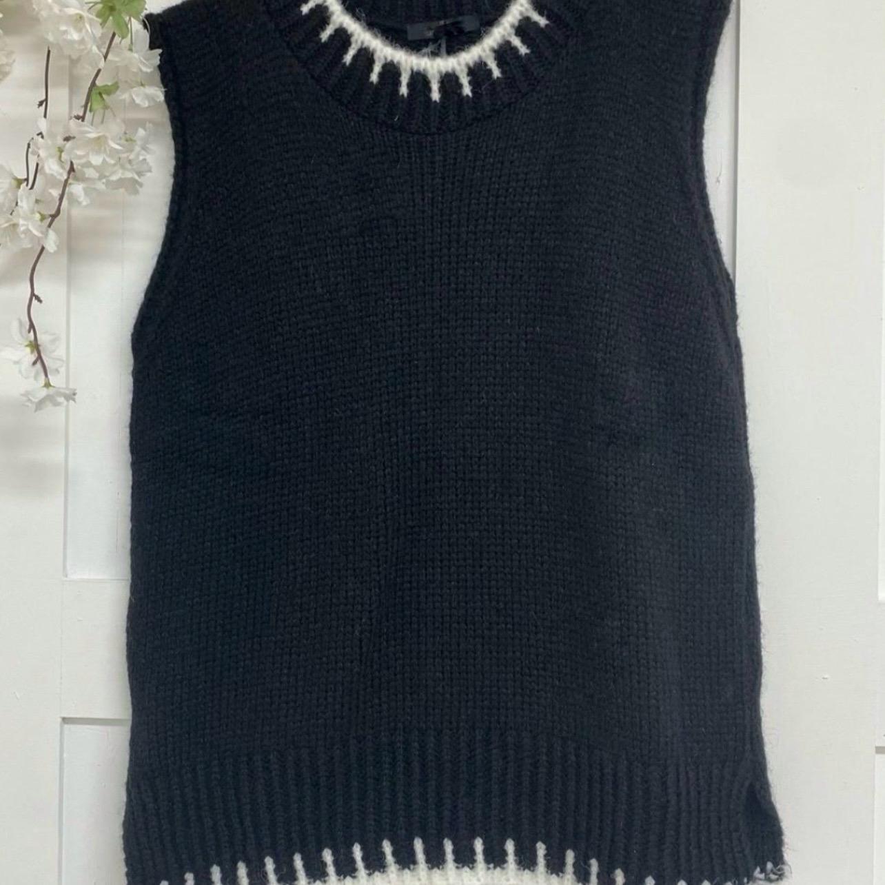 Tilly: Blanket stitch knitted longline tank. One size 18-22