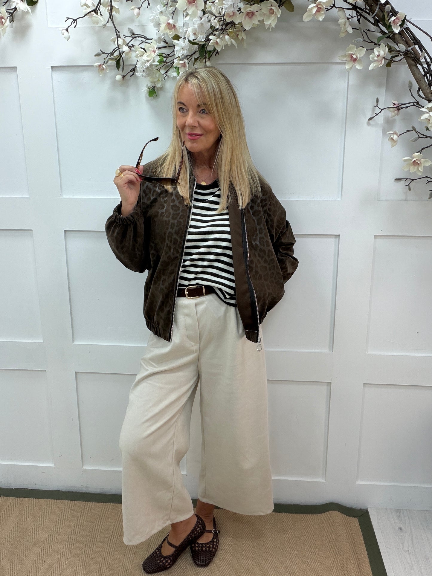 Lucia: Leopard print bomber jacket. One size 14-18. 3 colours