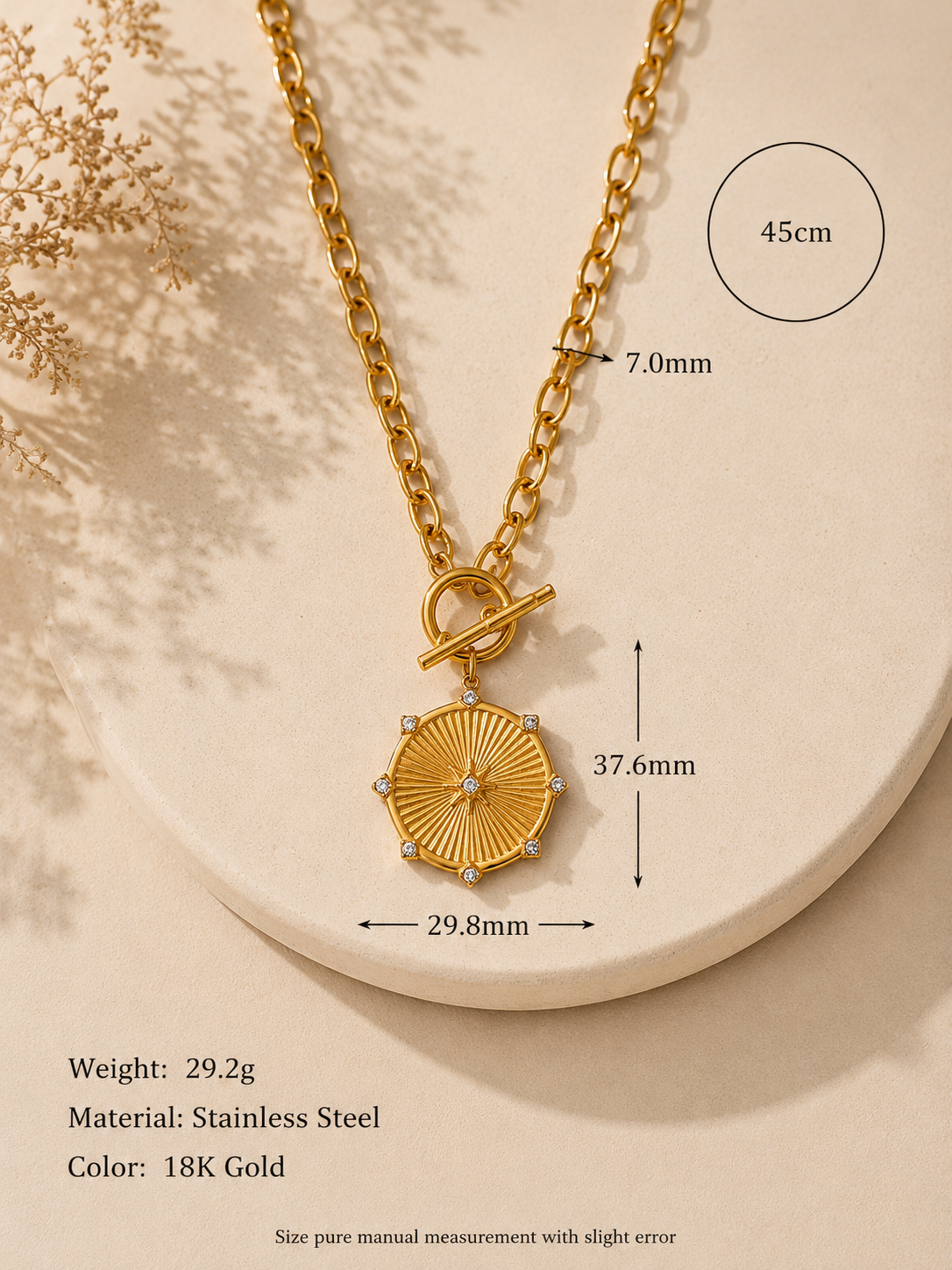 Celeste: Gold diamanté pendant T bar necklace
