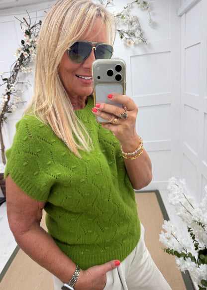 Nula: Short sleeve knitted top. One size: 12-16. 4 colours