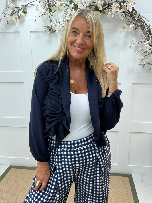 Sheree: Lightweight ruched shrug top. One size: 10-16. 6 colours