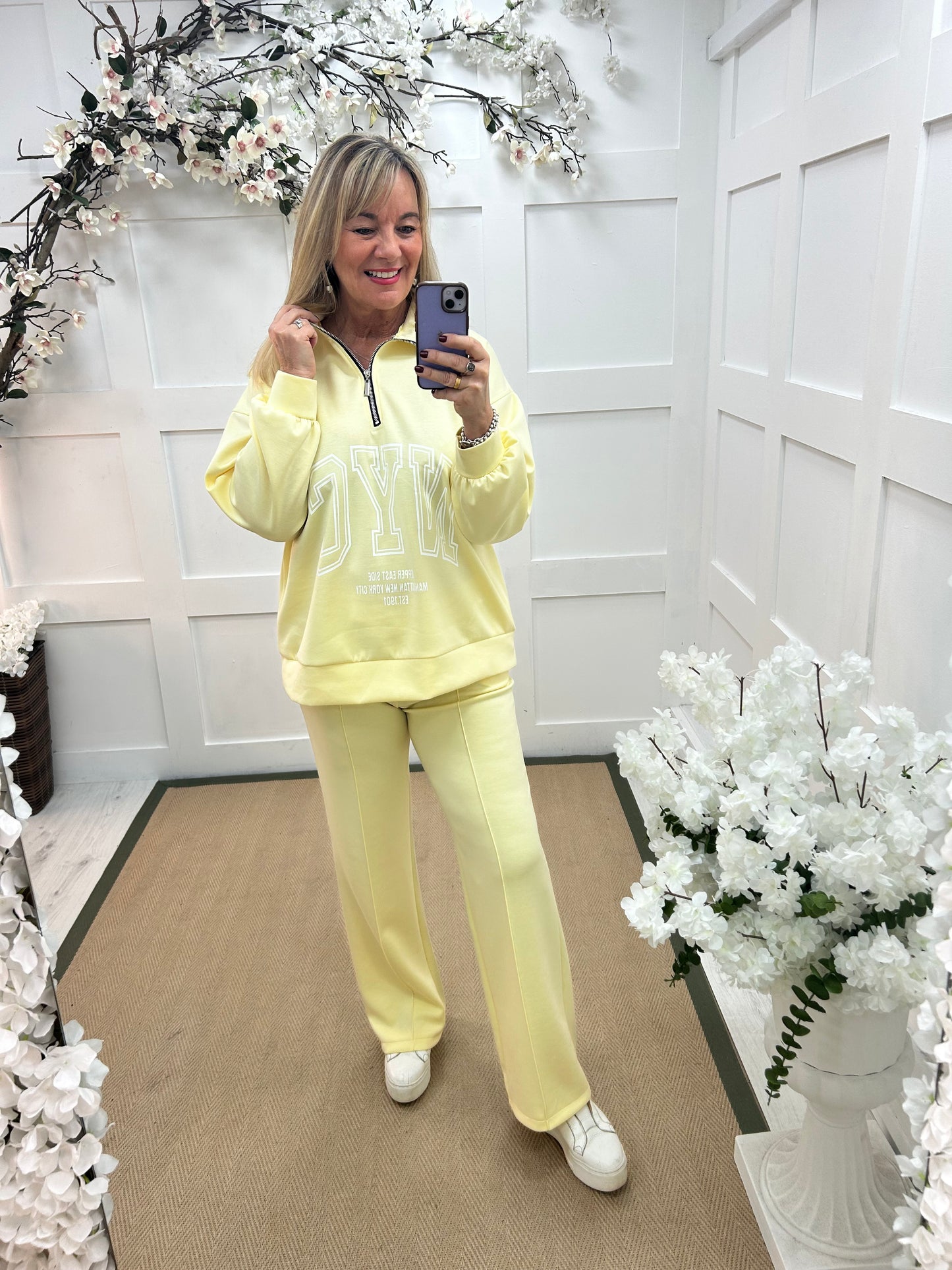 Nyla: Lemon NYC half zip oversized sweater. One size: 14-20