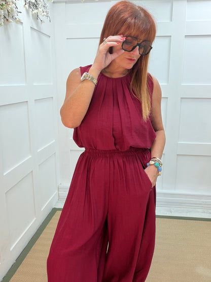 Cassidy: Sleeveless top & trouser co-ord set. One Sz: 12-16. 3 colours