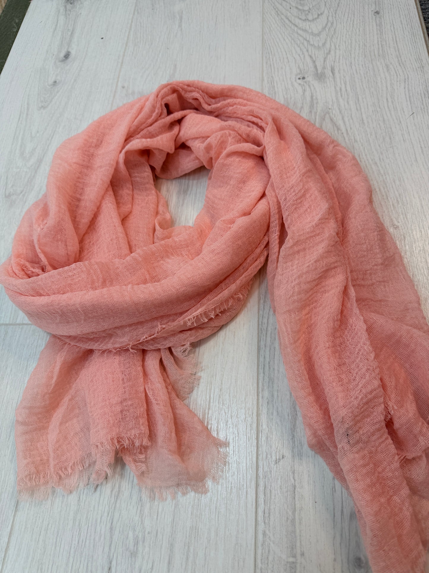 Tula: Long frayed raw edge scarf. Various colours