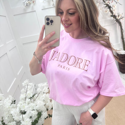 Jilly: Pink J’adore T shirt. 3 sizes