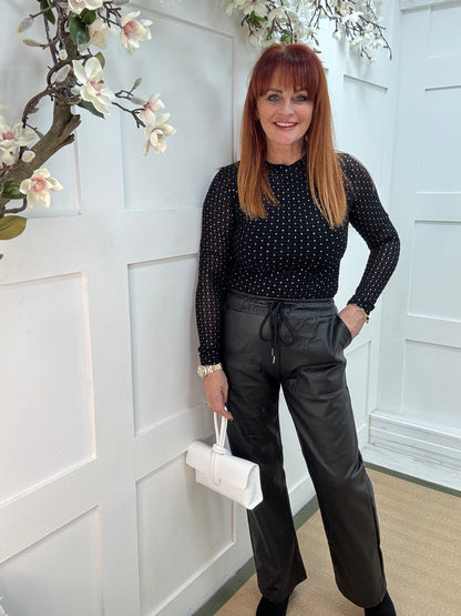 Raye: Black silver glitter mesh bodysuit. 2 sizes