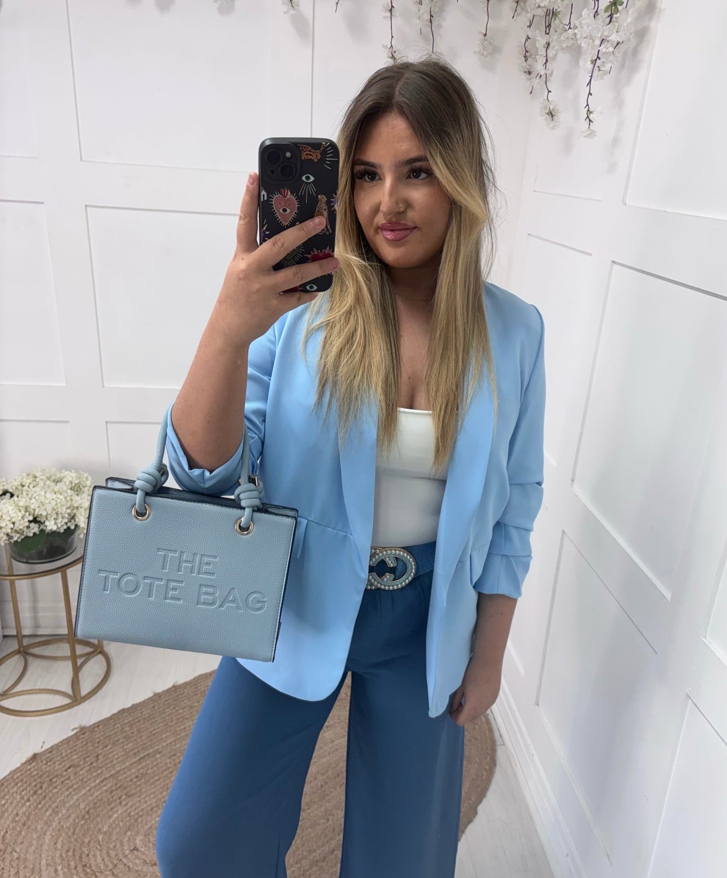 Tammy: Blue knot handle Tote bag
