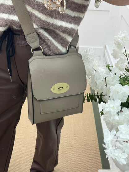 Sasha: Mocha cross body satchel bag