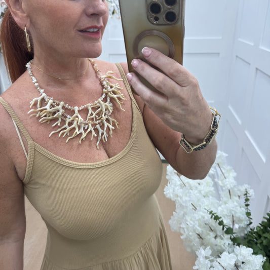 Chloe: Chunky cream coral statement necklace
