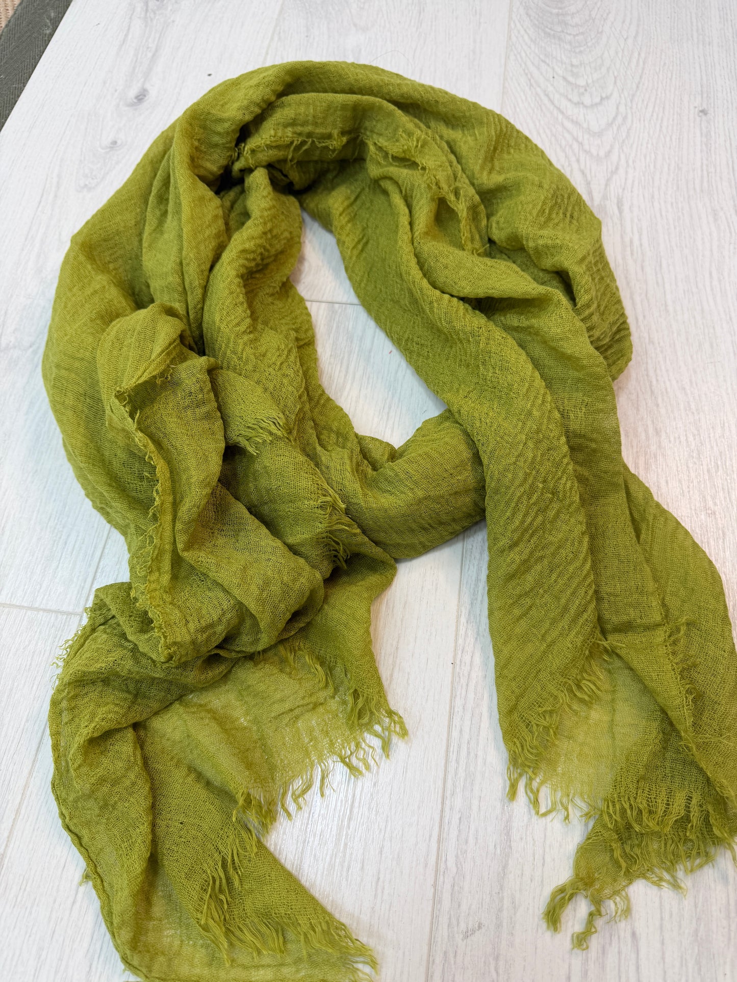 Tula: Long frayed raw edge scarf. Various colours